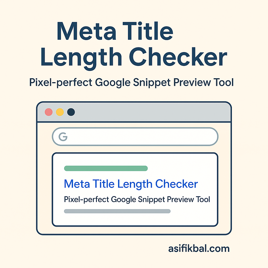 Meta Title Length Checker Tool – Pixel-Based Google Preview